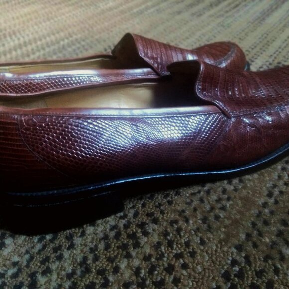 Mezlan Brown Genuine Lizard Leather Loafers Men Size 11 Slip On Comfortable - Picture 2 of 15